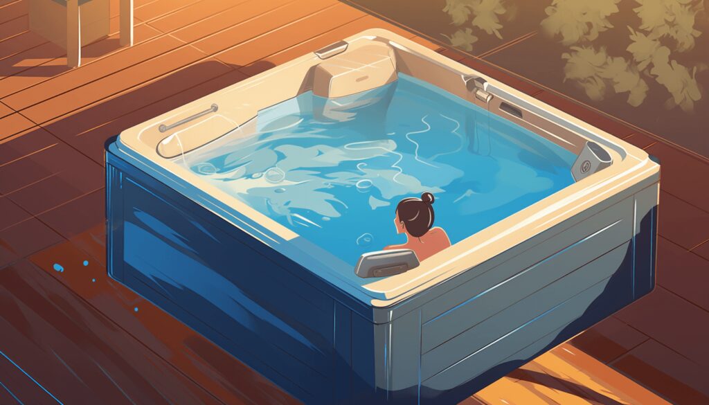 A woman relaxing in a hot tub