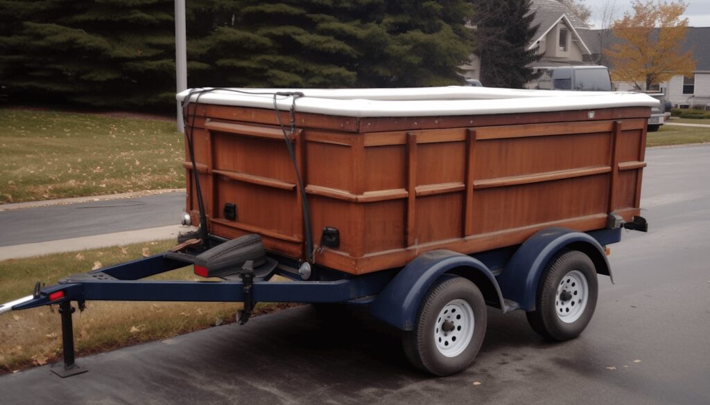 A hot tub being prepared for disposal